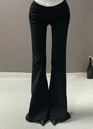 SHIRRING LOW BOOTSCUT PANTS