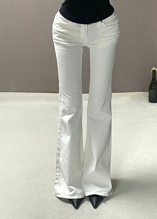SHIRRING LOW BOOTSCUT PANTS