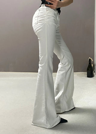 SHIRRING LOW BOOTSCUT PANTS
