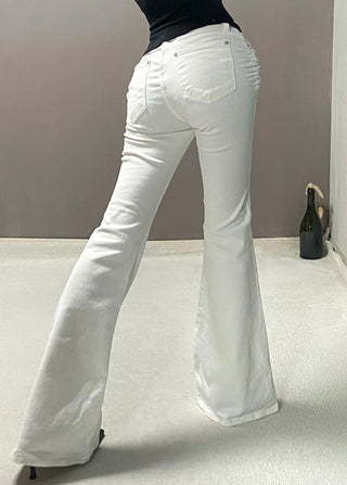 SHIRRING LOW BOOTSCUT PANTS