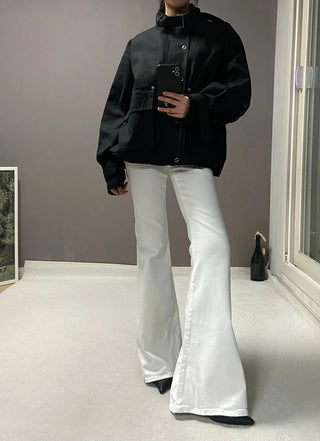 SHIRRING LOW BOOTSCUT PANTS