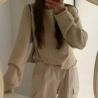 Boucle Boat Neck Knit