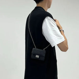 Quilted leather mini bag