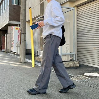 Nylon wide-leg pants