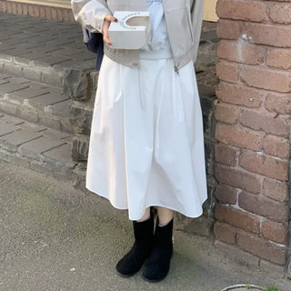 Buckle Long Flare Skirt