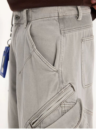 [Monterest] Washed Multi-Pocket 3D Cut Work Shorts