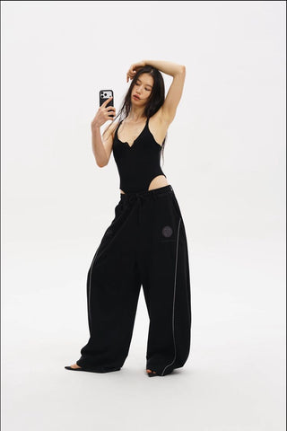 [MASONPRINCE] Pleated Wide Leg Sweat Pants
