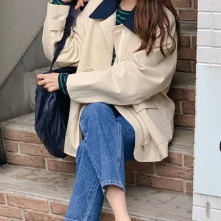 Two-tone cotton hoodie