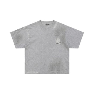 [MASONPRINCE] Distressed Patch Badge Cotton Top