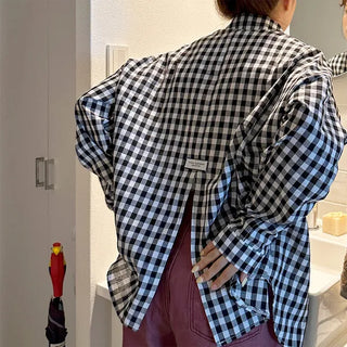 Loose check shirt