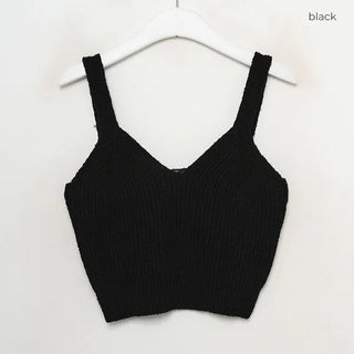 Cropped knit bustier