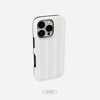Cream and Lilac Striped iPhone Case