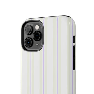 Cream and Lilac Striped iPhone Case