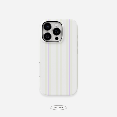 Cream and Lilac Striped iPhone Case