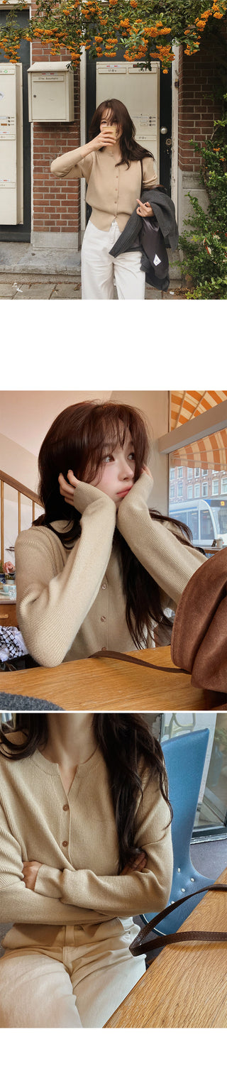 Y-neck modern cardigan