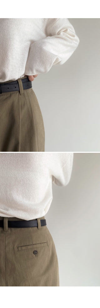 Wide cotton slacks with pleats