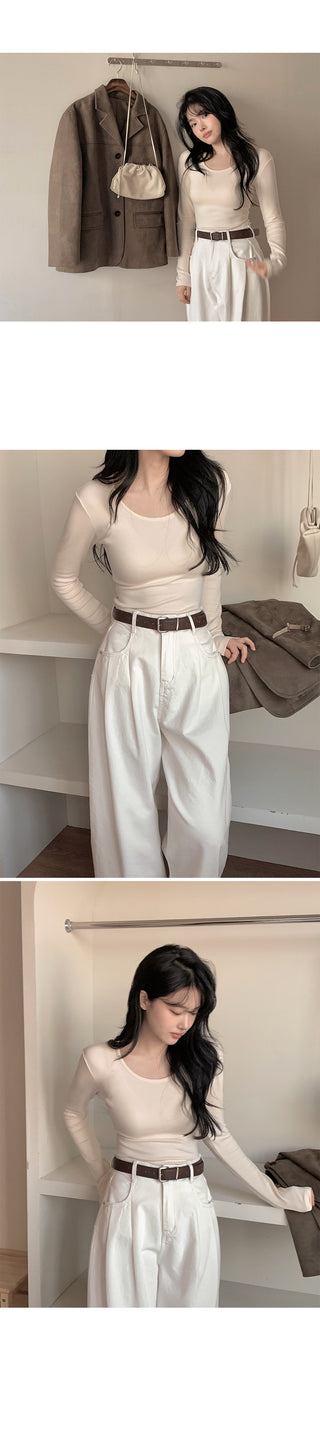 Round spandex T-shirt