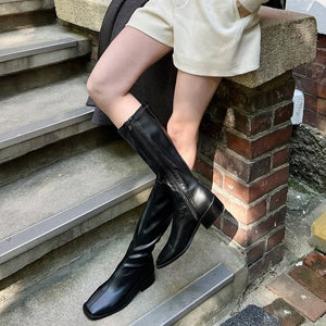 [4.5cm heel] Span middle boots