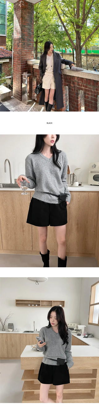 [A-line] Corduroy banding shorts