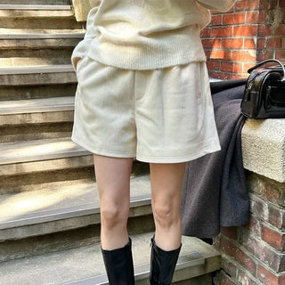[A-line] Corduroy banding shorts