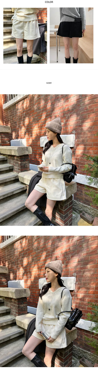 [A-line] Corduroy banding shorts