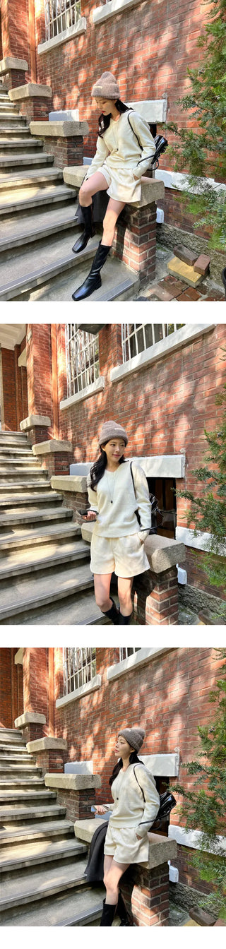 [A-line] Corduroy banding shorts