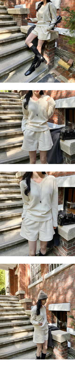 [A-line] Corduroy banding shorts