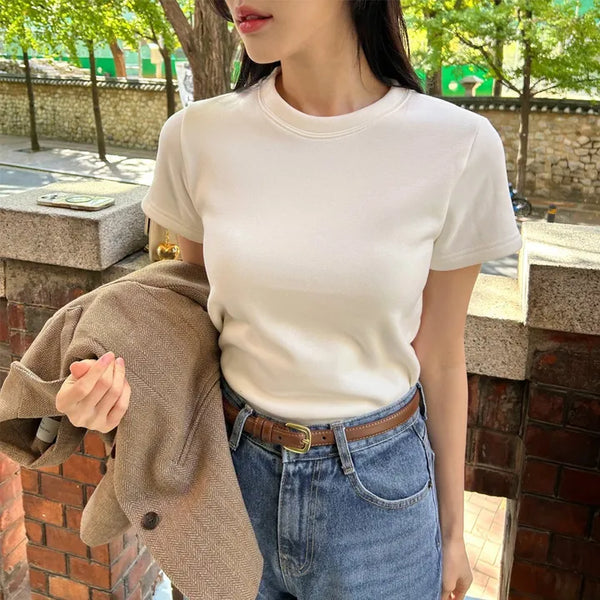 [Warmth] Mink fleece short-sleeved t-shirt