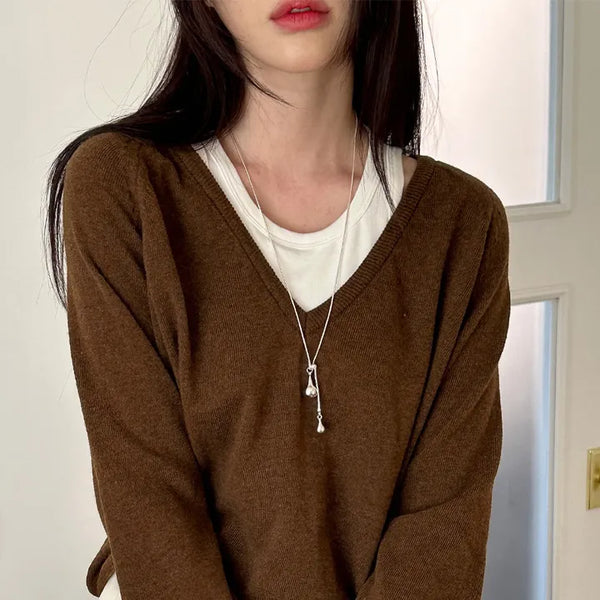 Double long necklace