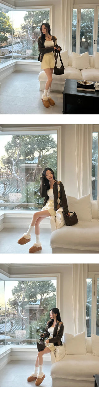 [Classic Mood] Argyle Wool Cardigan