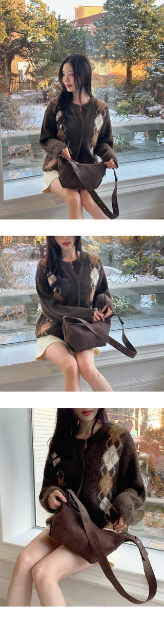 [Classic Mood] Argyle Wool Cardigan
