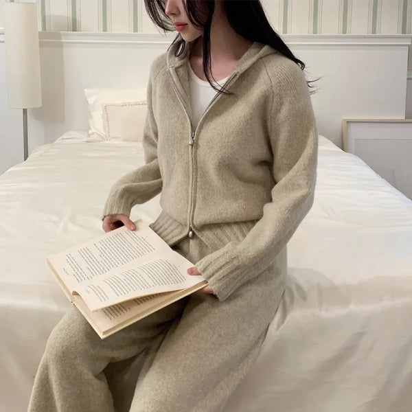 [Wool/Wool ️] Bagel Hooded Knit Two-Piece