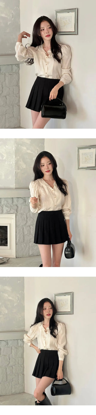 [Wool/Back Banding] Ponz Pleated Skirt Pants