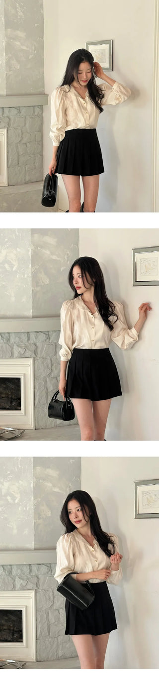 [Wool/Back Banding] Ponz Pleated Skirt Pants