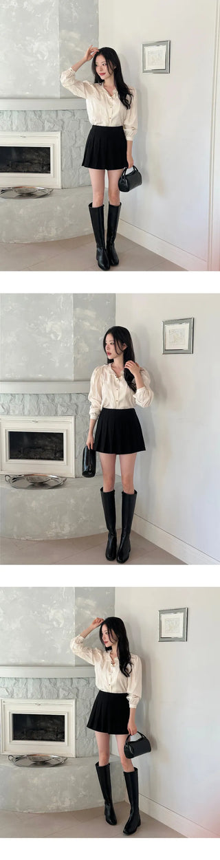 [Wool/Back Banding] Ponz Pleated Skirt Pants