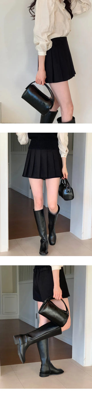 [Wool/Back Banding] Ponz Pleated Skirt Pants