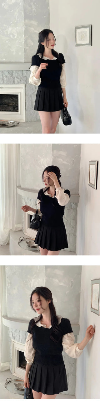 [Wool/Back Banding] Ponz Pleated Skirt Pants