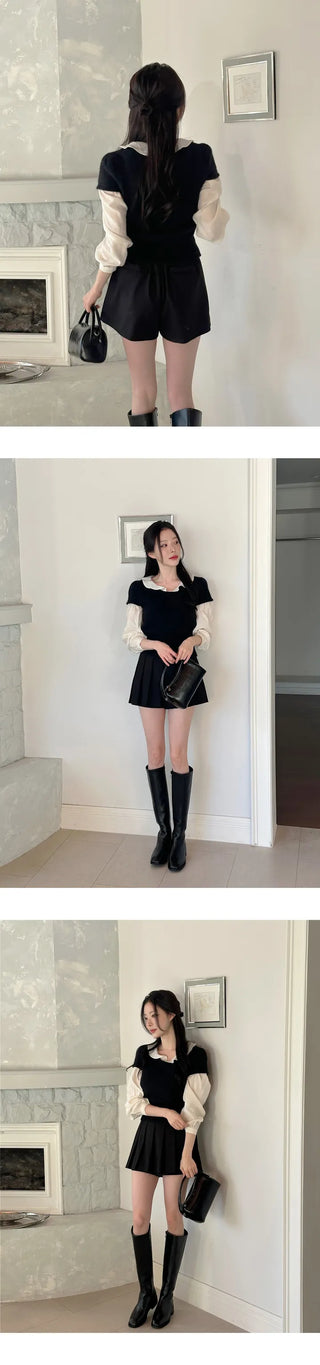 [Wool/Back Banding] Ponz Pleated Skirt Pants