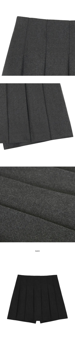 [Wool/Back Banding] Ponz Pleated Skirt Pants