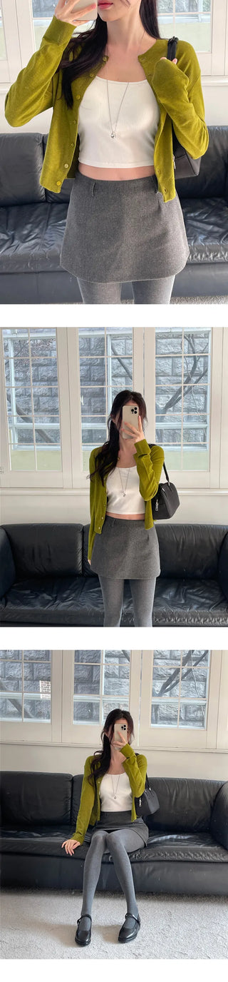 [Work Look] Ribbed Round Cardigan