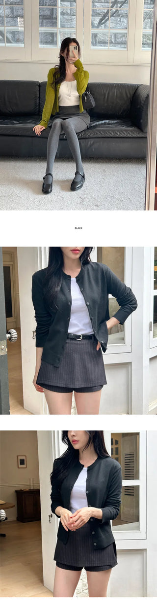[Work Look] Ribbed Round Cardigan