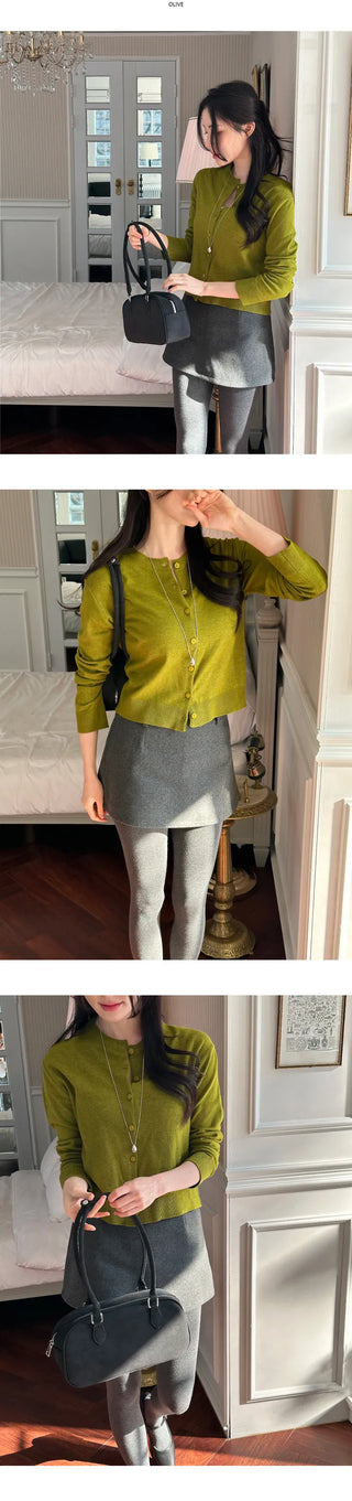 [Work Look] Ribbed Round Cardigan