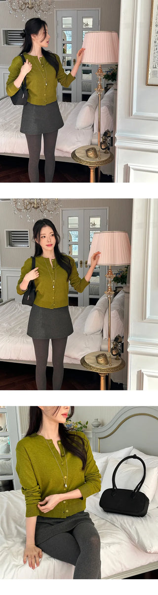 [Work Look] Ribbed Round Cardigan