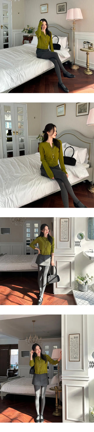 [Work Look] Ribbed Round Cardigan