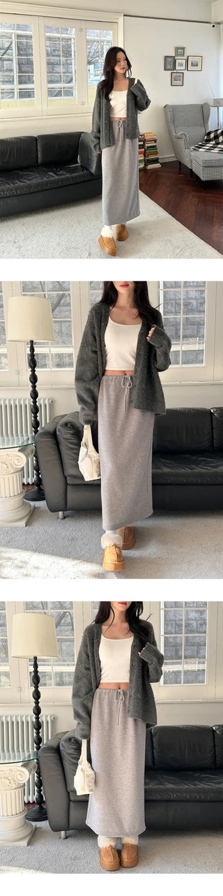 [Loose Fit] Brush Mohair Cardigan