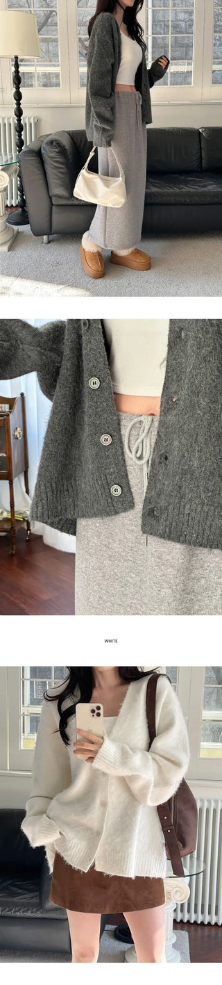 [Loose Fit] Brush Mohair Cardigan