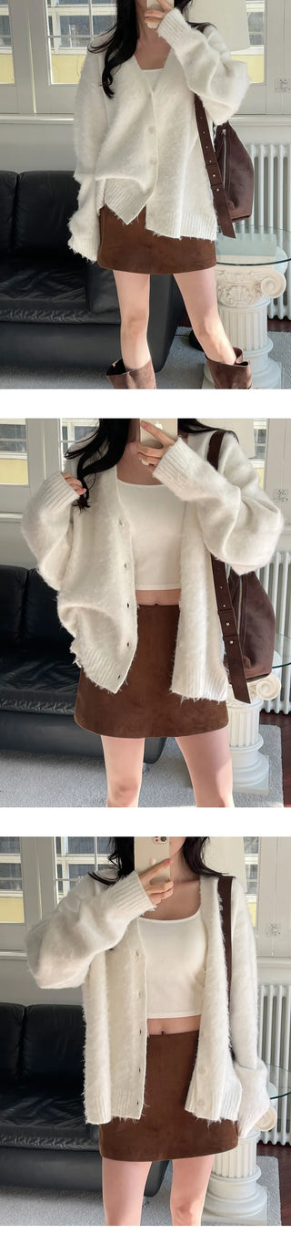 [Loose Fit] Brush Mohair Cardigan