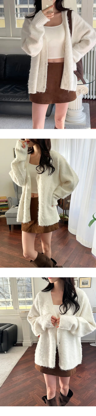 [Loose Fit] Brush Mohair Cardigan