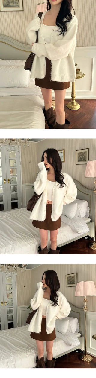 [Loose Fit] Brush Mohair Cardigan