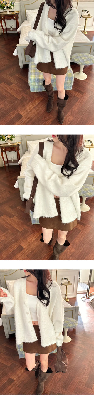 [Loose Fit] Brush Mohair Cardigan